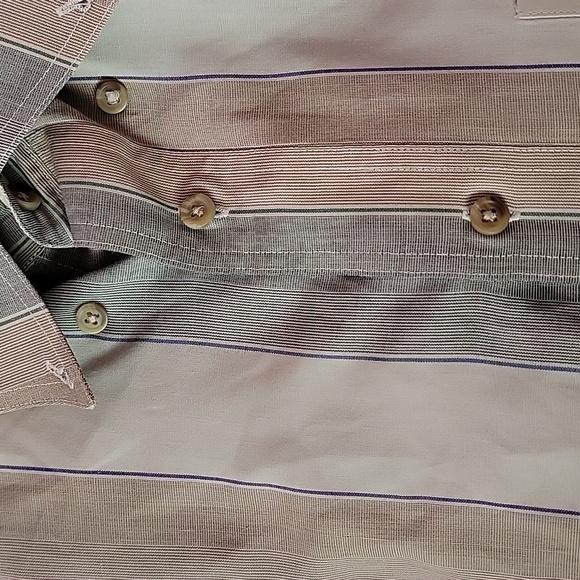 CHATHAM CLOTH ENRO  STRIPED SHORT SLEEVE SHIRT/ L. - Picture 9 of 9